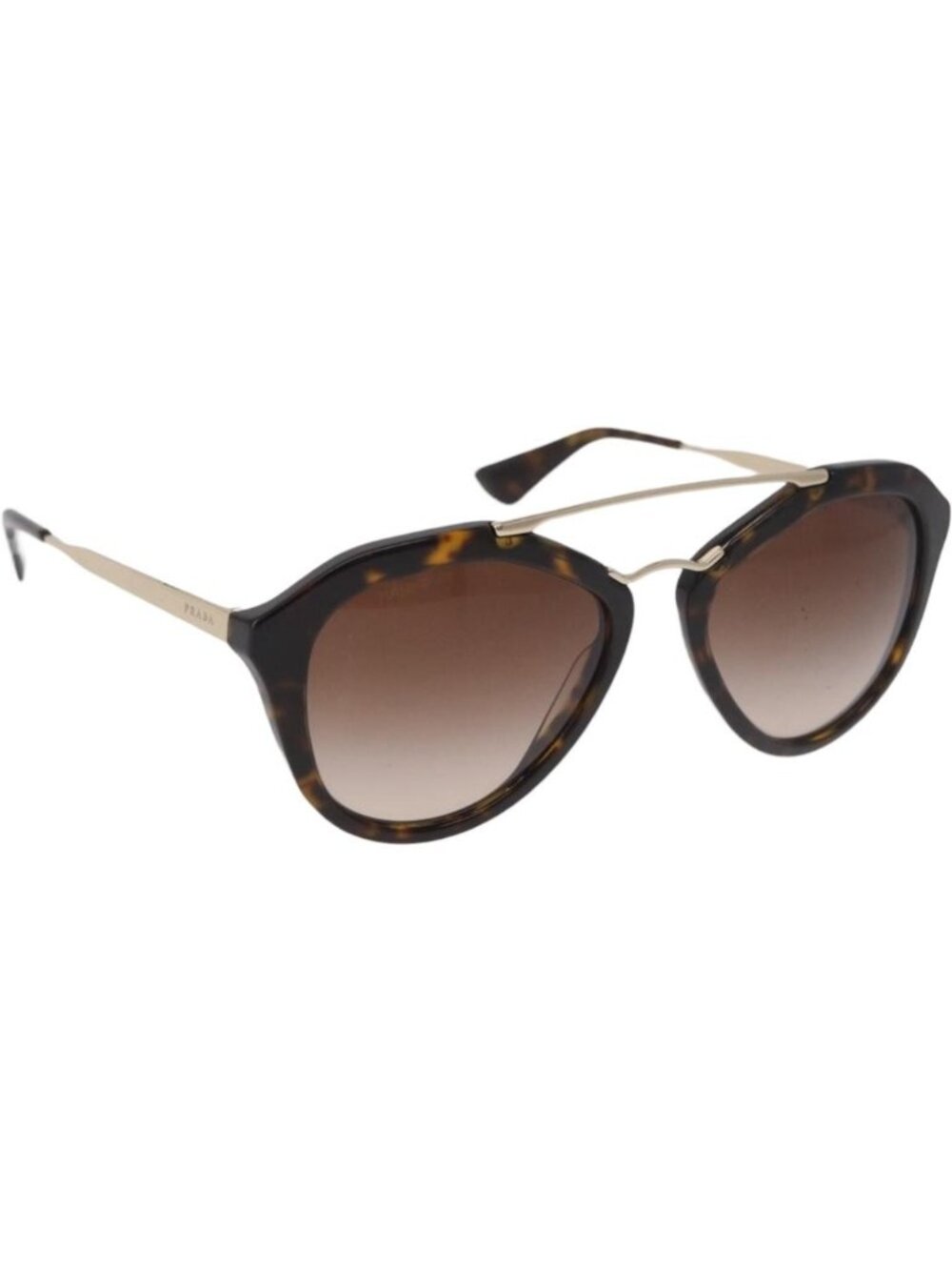 PRADA Tortoise Pattern Sunglasses Plastic Brown